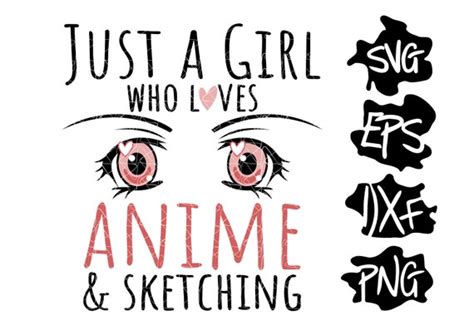 Just A Girl Who Loves Anime And Sketching Svg Anime Girl Svg Etsy