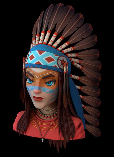 3d Model Red Indian Woman On Behance