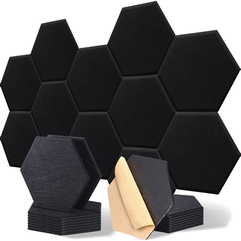 Buy 18 Pieces Acoustic Panels Hexagon Sound Proof Padding 118 X 102 X