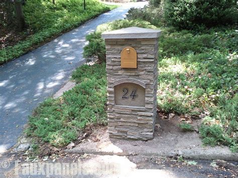 Fake stone and brick panels have been made possible by the chemical compound known as polyurethane. Mailbox design, Stone mailbox, Faux stone