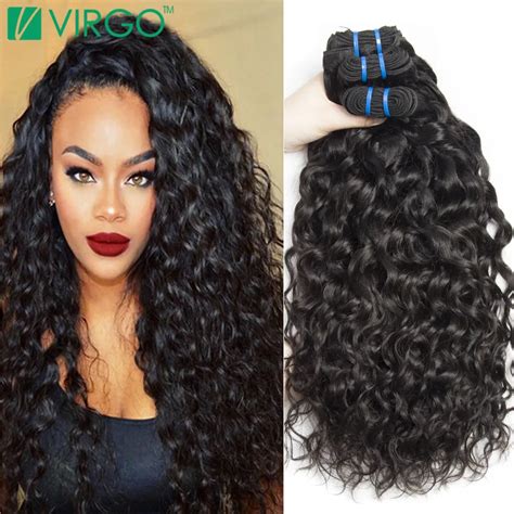 Brazilian Virgin Hair Water Wave Natural Curly Weave Human Hair Bundles Wet And Wavy Virgin