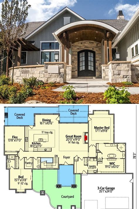 4-Bedroom Single-Story New American Home with Large Rear Porch (Floor