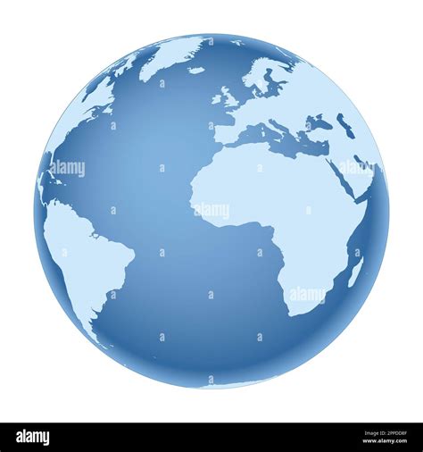 Earth Globe World Map With Continents On Planet Earth Vector