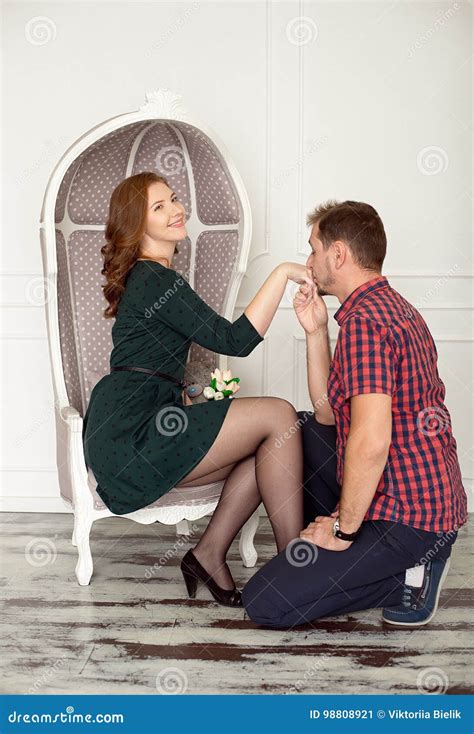 Man Kissing Womans Hand Stock Image Image Of Girl Admire 98808921