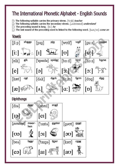 In jolly phonics, the 42 main sounds of english are taught; English worksheets: The International Phonetic Alphabet ...