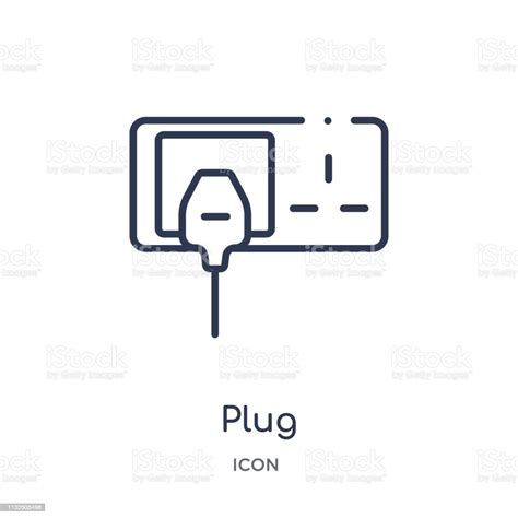 Linear Plug Icon From Electrian Connections Outline Collection Thin