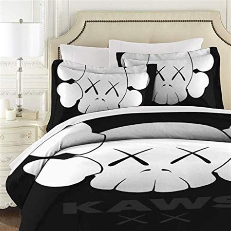 Kaws Head In Black Background Bedding Set In 2022 Bedding Set Bed