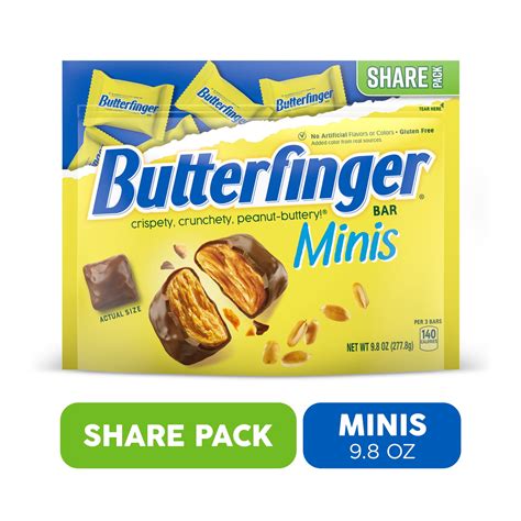 Butterfinger Chocolatey Peanut Buttery Minis Candy Bars Resealable