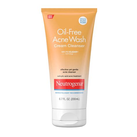Neutrogena Oil Free Acne Face Wash Cream Cleanser 6 7 Fl Oz Walmart