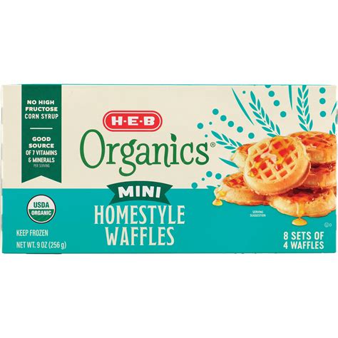 H E B Oragnics Mini Frozen Waffles Homestyle Shop Entrees And Sides