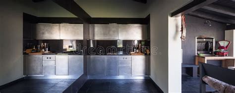 Interior Of A Luxury Modern Villa Kitchen Stock Image Image Of