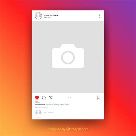 Free Vector Instagram Post With Transparent Background