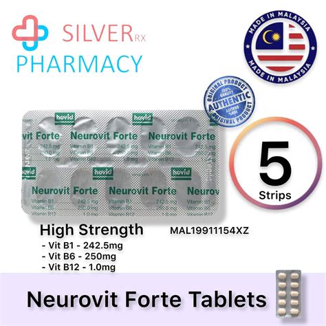 [exp 07 2024] Neurovit Forte Vitamin B1 B6 B12 High Strength Tablets 10 S