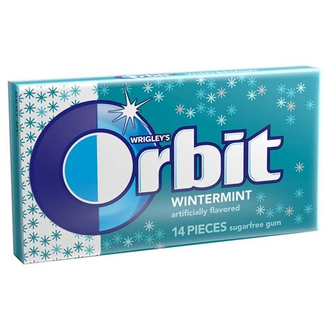 Orbit Wintermint Sugar Free Gum Single Pack 14 Piece Gum Sugar
