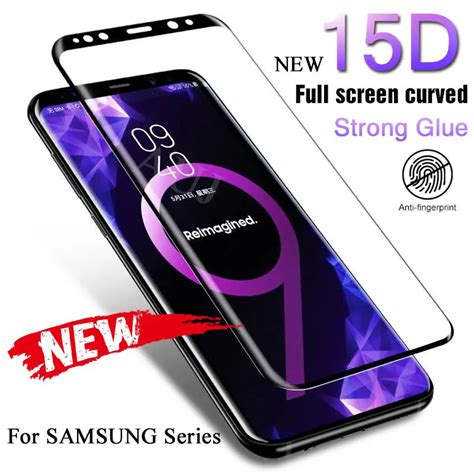 15d full curved tempered glass on for samsung galaxy s8 s9 plus note 8 9 screen protector for
