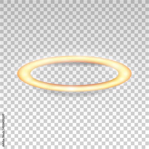 Three Dimensional Shiny Golden Nimbus Isolated On Transparent