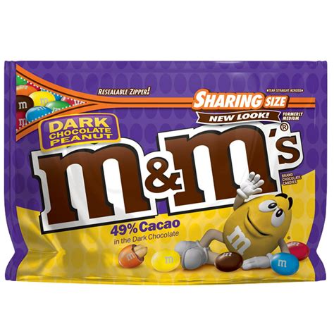 Mandms Peanut Dark Chocolate Candy Sharing Size 101 Ounce Bag Walmart