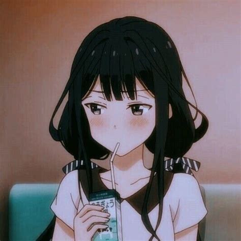 Blissfull Shy Aesthetic Shy Anime Girl With Black Hair