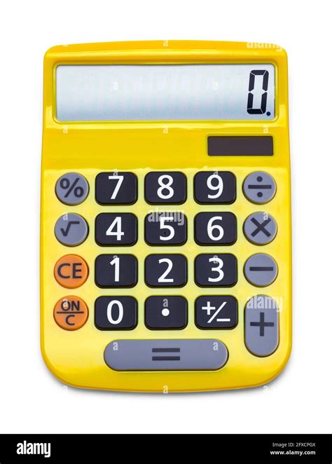 Large Yellow Push Button Calculator Cut Out Stock Photo Alamy