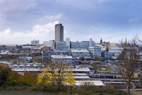 Sheffield City Centre View From Park Hill Stock Image Image Of