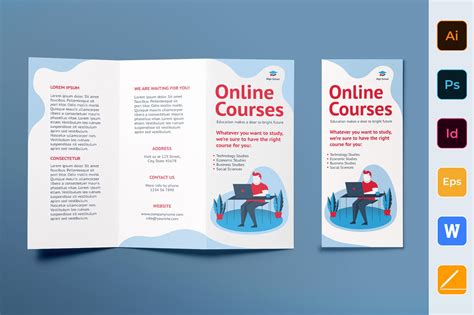 Online Courses Brochure Trifold Brochure Templates ~ Creative Market
