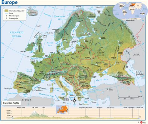 Europe Physical Wall Map By Geonova Mapsales