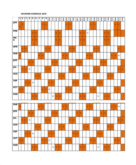 Free 9 Sample Vacation Schedule Templates In Pdf Ms Word Excel