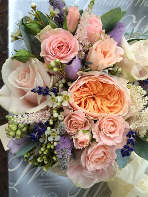 David Austin Peach Roses With Pale Pinks Silver Purple And Cream