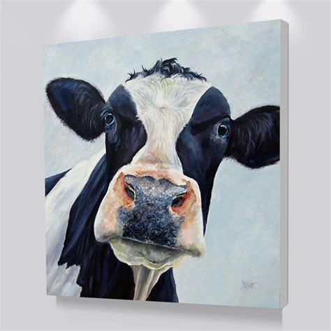 Modern Cute Cow Wall Art Picture Printed Canvas Oil Painting On Prints