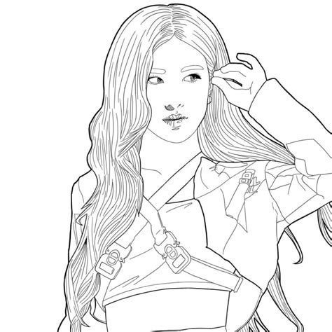 Rose From Blackpink Coloring Page Coloring Pages Fairy Coloring