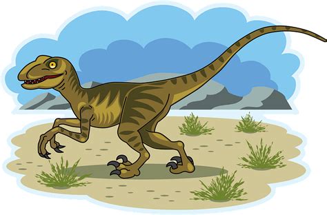 Velociraptor Clipart Raptor Raptor Dinosaurs Cartoon Png Download