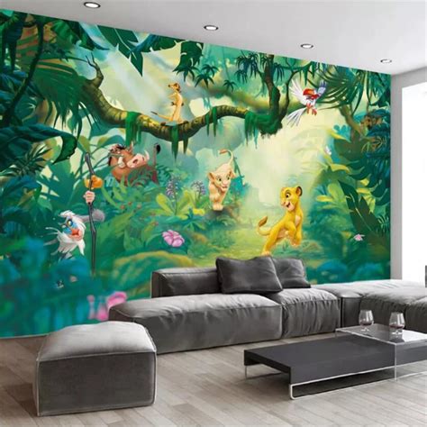 Beibehang Custom Large Wallpaper 3d Nordic Abstract Cartoon Animal Wood