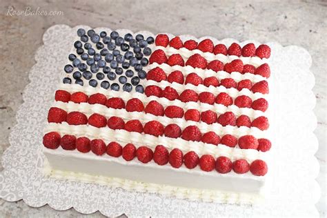 Flag Cake With Blueberries And Raspberries Rose Bakes