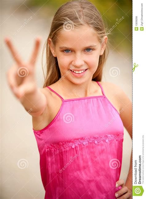 Portrait Of Young Beautiful Girl Teenager Stock Image