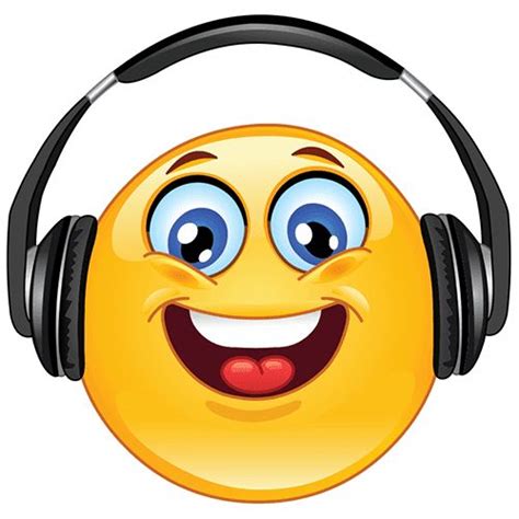 Smiley Listening To Music Music Emoji Emoticon Music Emoticon