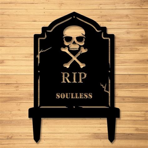 Customized Halloween Tombstone Metal Sign Funny Yard Etsy