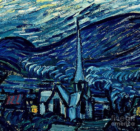 Detail Of The Starry Night Painting By Vincent Van Gogh Pixels Merch
