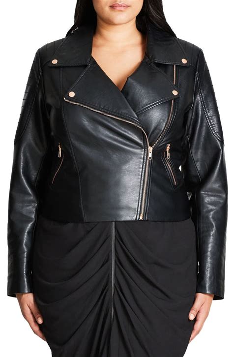 city chic faux leather biker jacket plus size nordstrom