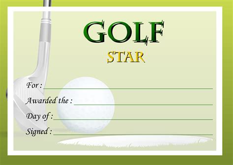 Certificate Template For Golf Star 447597 Vector Art At Vecteezy