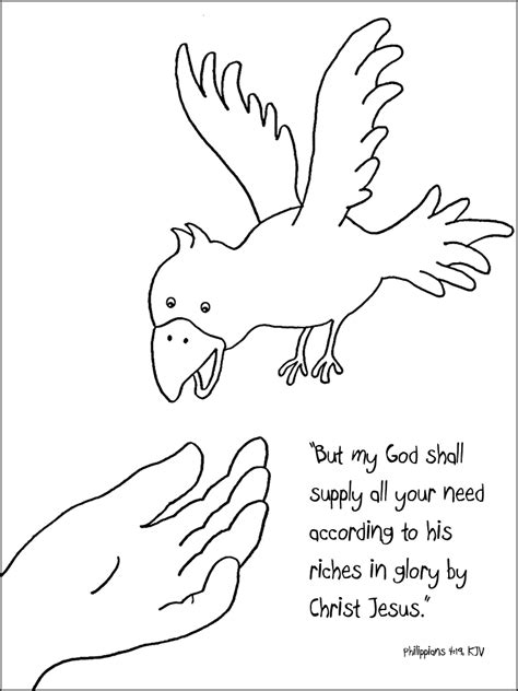 Elijah Fed By Ravens Coloring Page Coloring Pages