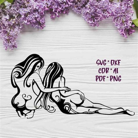 Naked Woman Silhouette Svg Etsy Norway