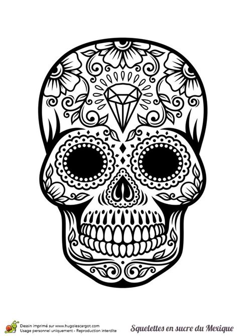 Dessin Tete De Mort Mexicaine A Imprimer Coloriage tête de mort