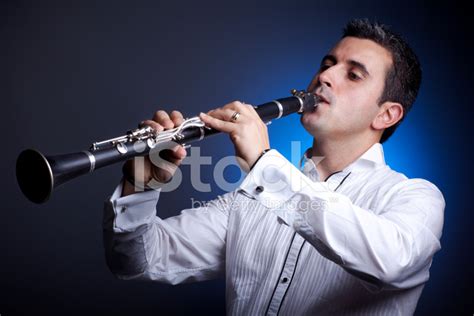Man Playing Clarinet Stock Photos