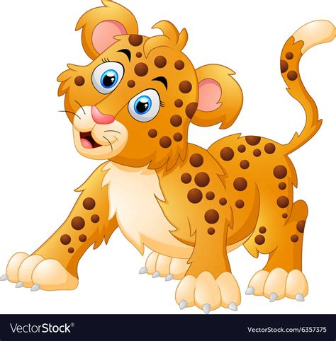 Cute Cartoon Leopard Royalty Free Vector Image