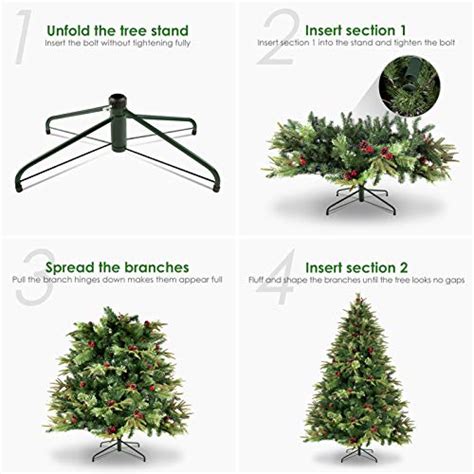 Wbhome 6 Feet Luxurious Premium Spruce Hinged Artificial Christmas Tree