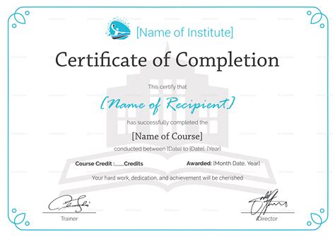 Certificate Of Completion Of Training Template