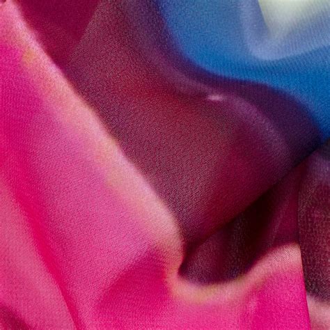 Multi Color Rainbow Pattern Digital Print Georgette Fabric Fabcurate