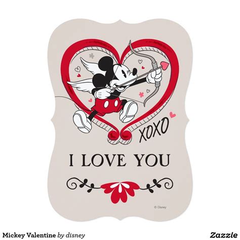 Mickey Valentine Holiday Card Disney Valentines Happy