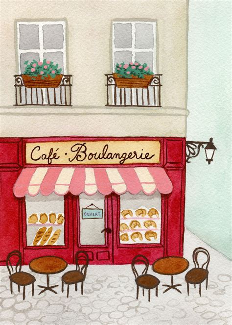 French Bakery Watercolor Illustration By Victoria Scobbie Japanese