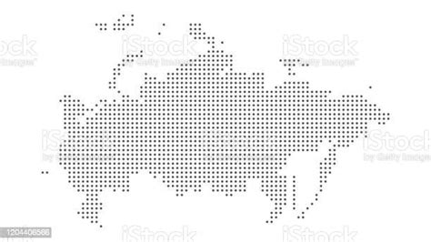 Russische Karte Gepunktet Auf Weißem Hintergrundvektor Isoliert Stock